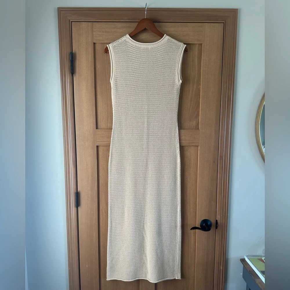 NWT Miou Muse The Palma Crochet Knit Sleeveless Sweater Dress size M - Picture 7 of 11